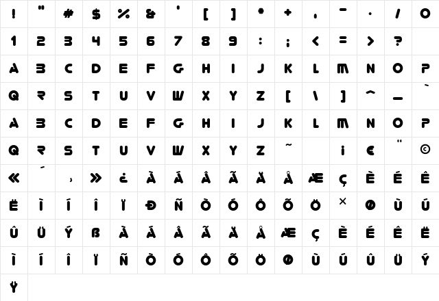 You're Gone Regular Character Map You're Gone Regular Character Map