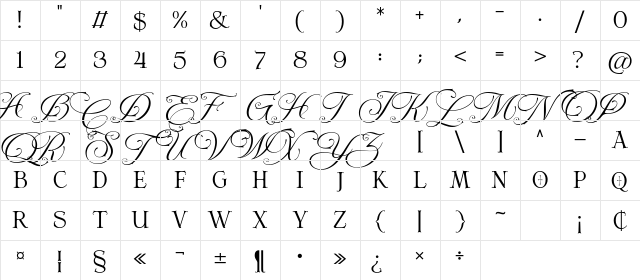 Young Morin Regular Character Map