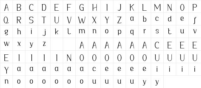 Your Everyday Demo Thin Regular Character Map Your Everyday Demo Thin Regular Character Map
