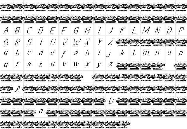 Your Everyday Demo Thin Italic Regular Character Map