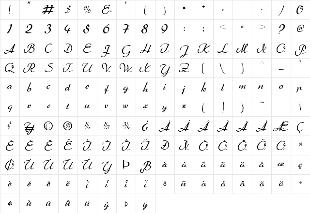 LA Bold Normal Character Map LA Bold Normal Character Map