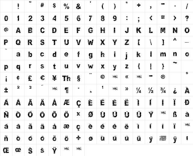 You Rook Marbelous Regular Character Map