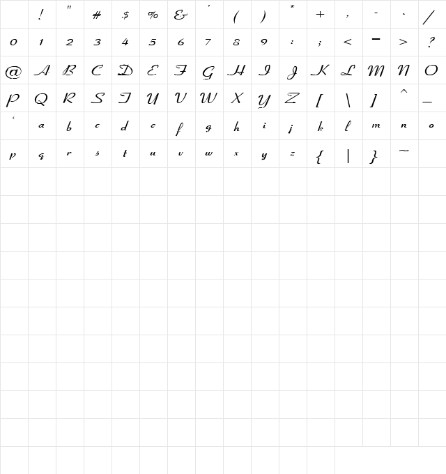 Yours 3 Regular Character Map Yours 3 Regular Character Map