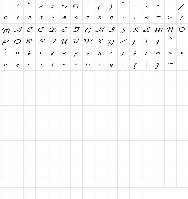 Yours 5 Regular Character Map Yours 5 Regular Character Map