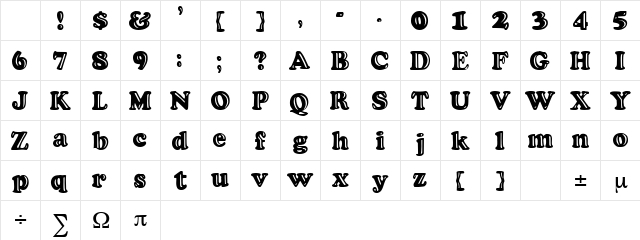 Yours 6 Regular Character Map Yours 6 Regular Character Map