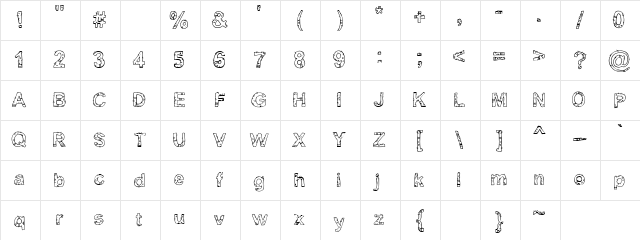 Yugly Regular Character Map Yugly Regular Character Map