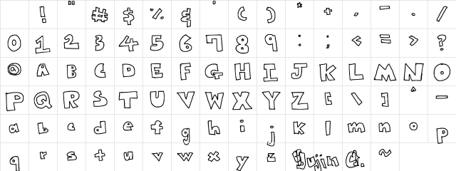Yujin Bubbles Regular Character Map Yujin Bubbles Regular Character Map
