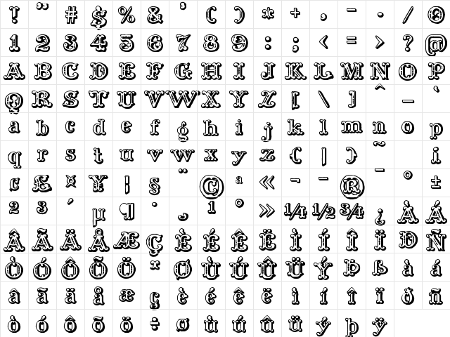 zai Arte Della Calligrafia 1929 Regular Character Map zai Arte Della Calligrafia 1929 Regular Character Map