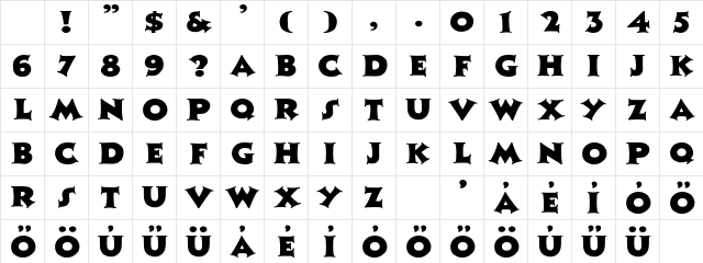 ZalenskiCaps-HU Normal A Character Map ZalenskiCaps-HU Normal A Character Map