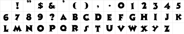 Zaleski Regular Character Map Zaleski Regular Character Map