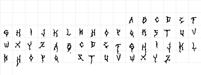 ZAMRUDS Regular Character Map ZAMRUDS Regular Character Map