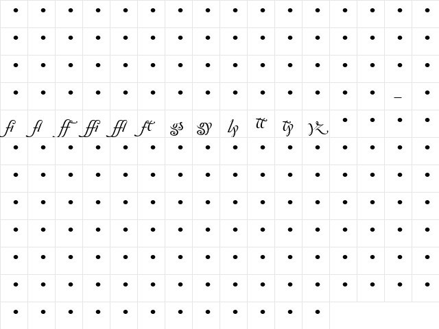 ZanzibarLigatures Regular Character Map ZanzibarLigatures Regular Character Map