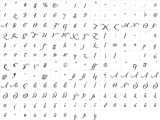 ZanzibarRegular Regular Character Map ZanzibarRegular Regular Character Map