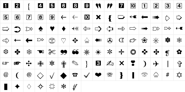 Zapf Dingbats Three Hundred BQ Regular Character Map Zapf Dingbats Three Hundred BQ Regular Character Map