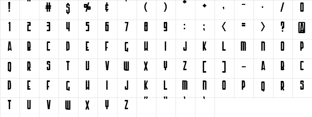 Armor Piercing Regular Character Map