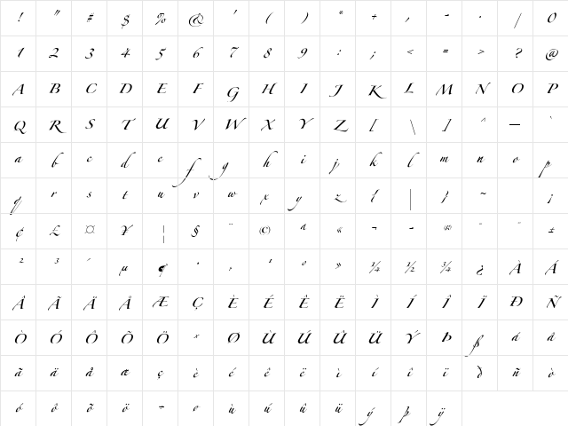 Zapfino Forte LT Pro Regular Character Map Zapfino Forte LT Pro Regular Character Map
