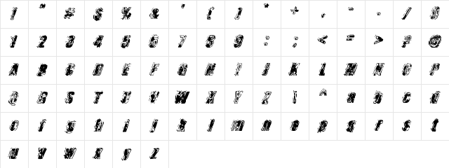 Zapped Regular Character Map