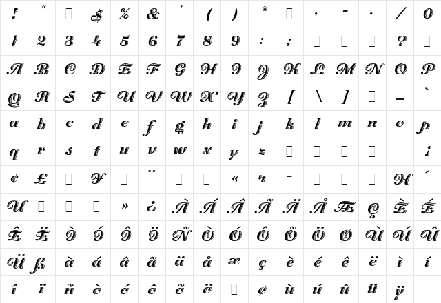 Zaragoza Regular Character Map Zaragoza Regular Character Map