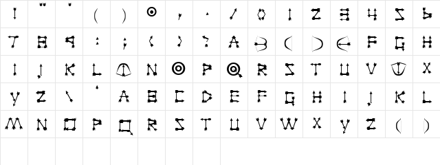 Zarrow Regular Character Map