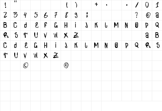 Zdarx Regular Character Map