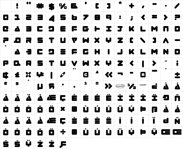 Zealot Regular Character Map Zealot Regular Character Map