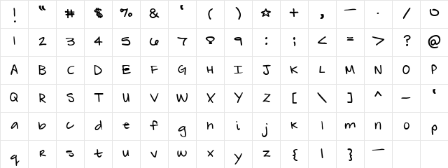 ZebraFlames Normal Regular Character Map