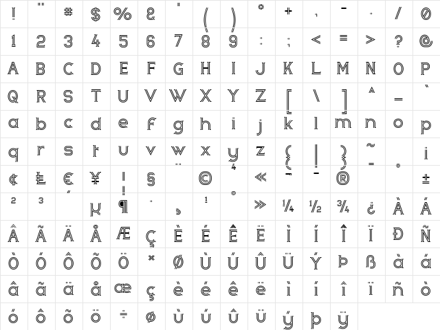 Zebrra Regular Character Map