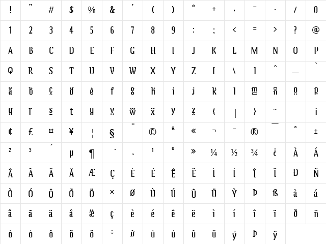 Zeitgeist MT Crazy Paving Regular Character Map