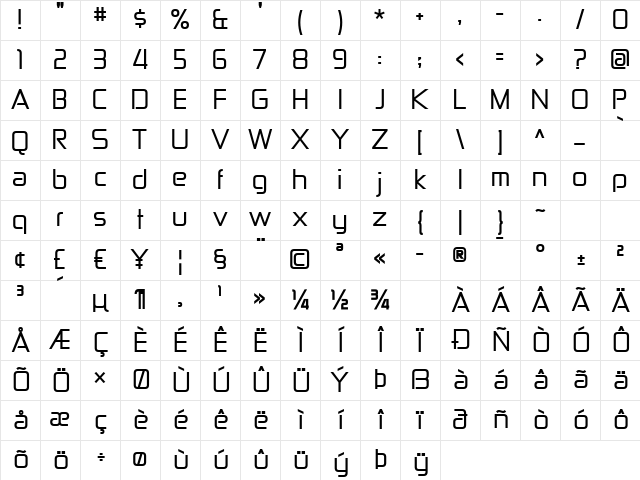 Zekton Regular Character Map Zekton Regular Character Map