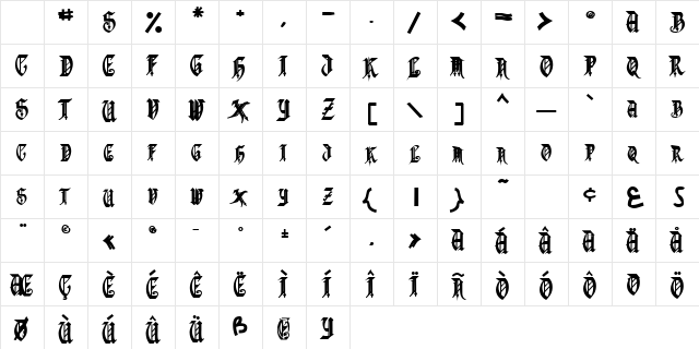 ZeligroSCapsSSK Bold Character Map ZeligroSCapsSSK Bold Character Map