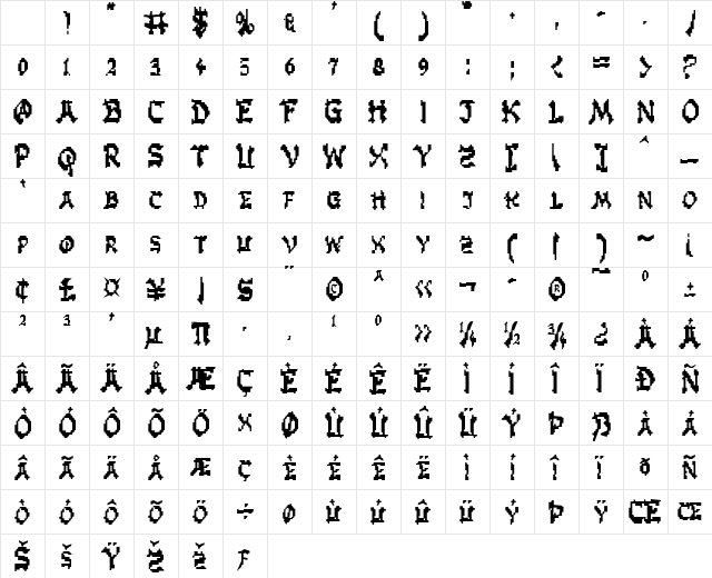 Zen Masters Regular Character Map Zen Masters Regular Character Map