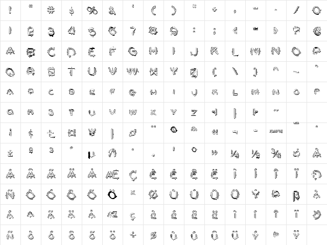 Berserker Shadow Regular Character Map