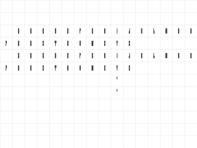 Zephyrus Regular Character Map Zephyrus Regular Character Map