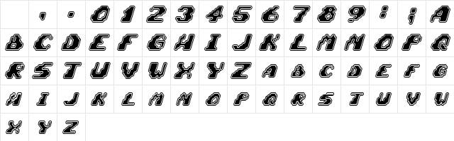 Zero Velocity BRK Regular Character Map Zero Velocity BRK Regular Character Map