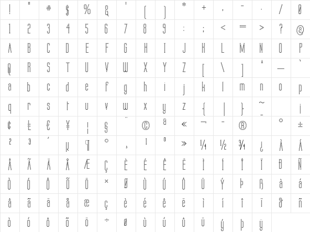 Labtop Outline Regular Character Map