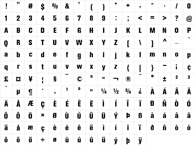 Berthold Akzidenz Grotesk BE Regular Character Map Berthold Akzidenz Grotesk BE Regular Character Map