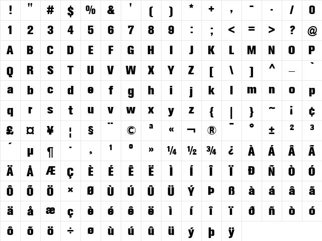 Berthold Akzidenz Grotesk BE Regular Character Map Berthold Akzidenz Grotesk BE Regular Character Map
