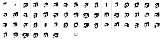 Knockout Initials Character Map