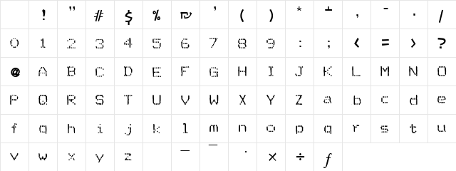 Zinaida Regular Character Map Zinaida Regular Character Map