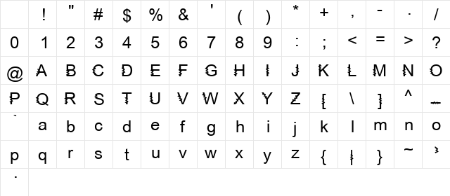 Zing Diddly Doo Regular Character Map Zing Diddly Doo Regular Character Map