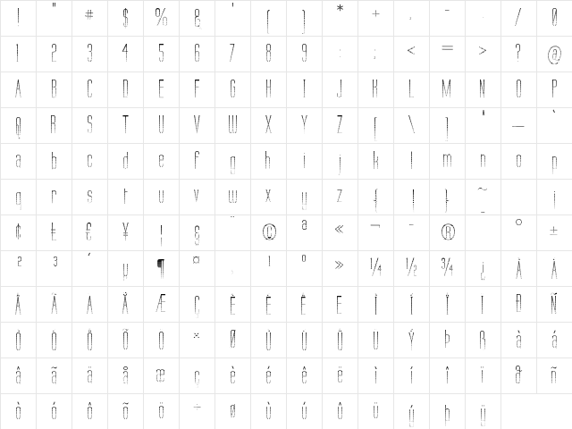 Labtop Tartan Regular Character Map