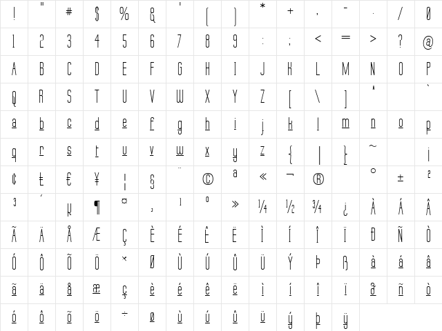 Labtop Underscore Regular Character Map