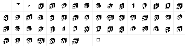 Knockout MF Initials Character Map Knockout MF Initials Character Map