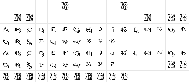 Zone23_zazen Normal Character Map
