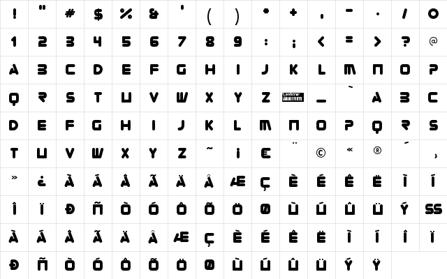 Zorque Regular Character Map Zorque Regular Character Map