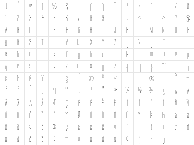 Labtop Upper Outline Regular Character Map Labtop Upper Outline Regular Character Map