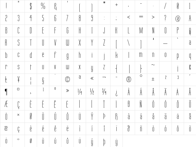 Labtop Regular Character Map