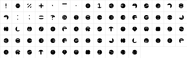 Zurklez Solid BRK Regular Character Map