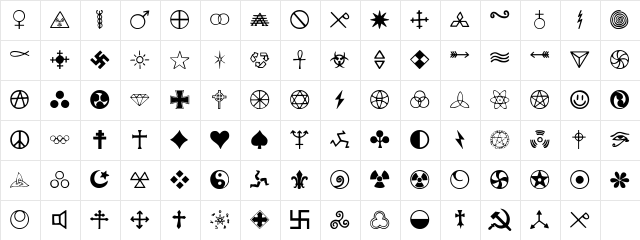Zymbols Regular Character Map Zymbols Regular Character Map
