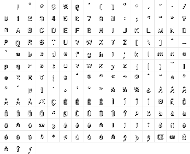 ZyphyteOffset Regular Character Map ZyphyteOffset Regular Character Map